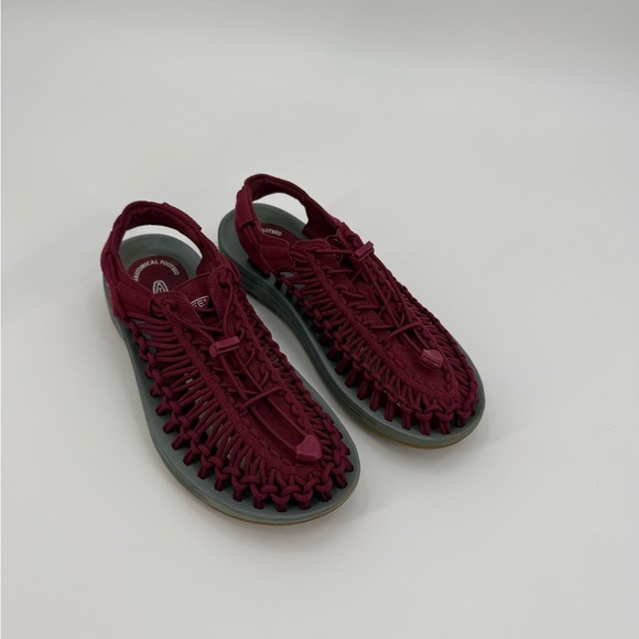 KEEN UNEEK Burgundy Cord Sandals Lightweight Comfort Outdoor Slip-On Shoes SZ 10 - Picture 16 of 16